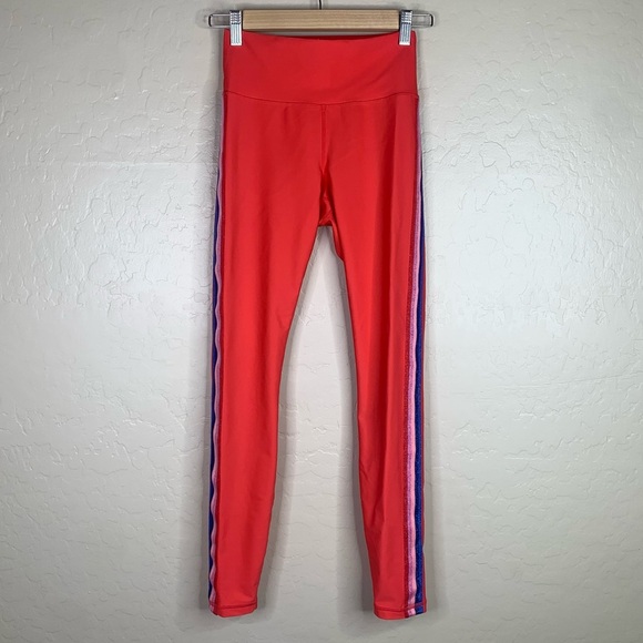 Spiritual Gangster Red Rainbow Stripe High Waist 7/8 Legging - Picture 2 of 10